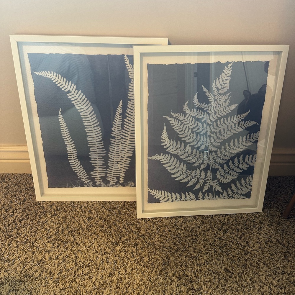 Target Blue and White Fern Art Prints